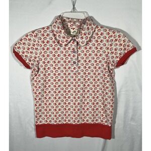 Fossil Flower Short Sleeve Shirt Women's‎ Small Short Waisted